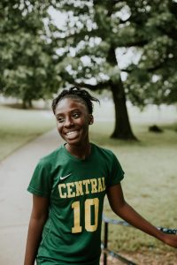 Refugee student Emily enjoys sports.