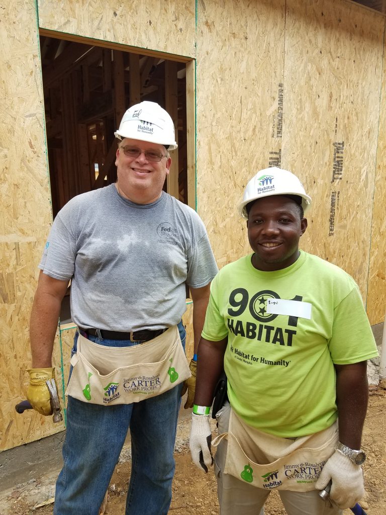 Volunteer Ed Thompson with Habitat for Humanity