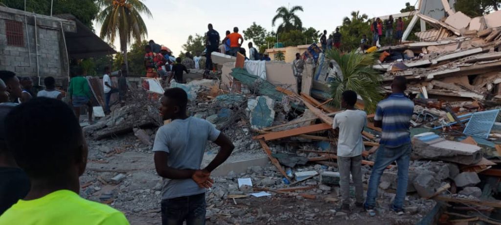 rubble from Haiti Earthquake 2021