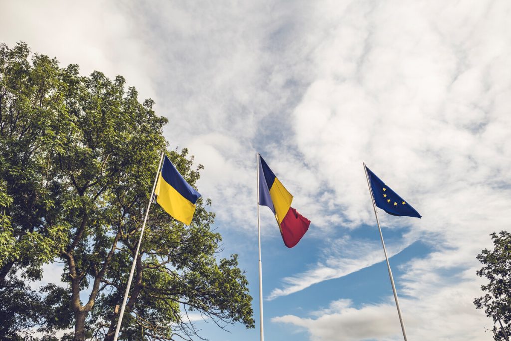 Tall flags of Ukraine