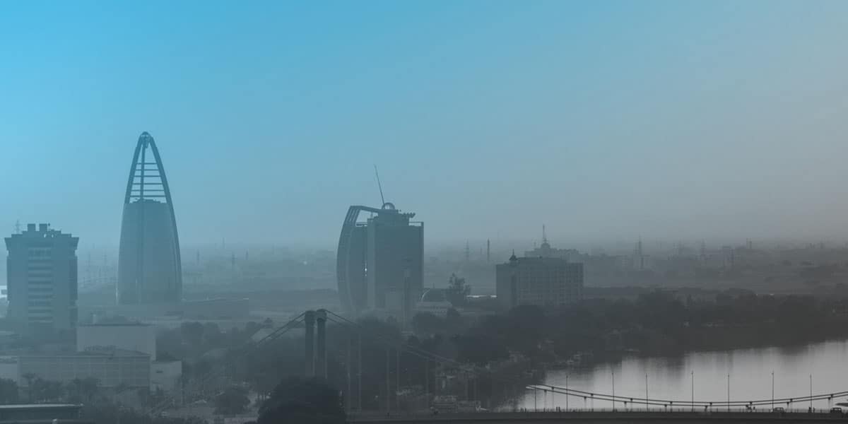 An arial view of Khartoum, the capital city of Sudan.