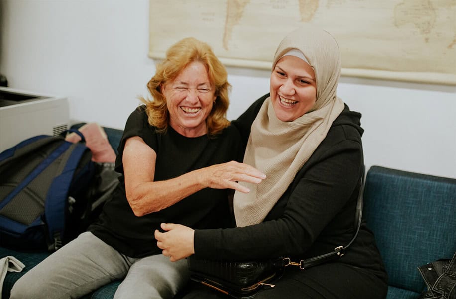 Julie is a host home for refugees like Amani who need temporary housing.
