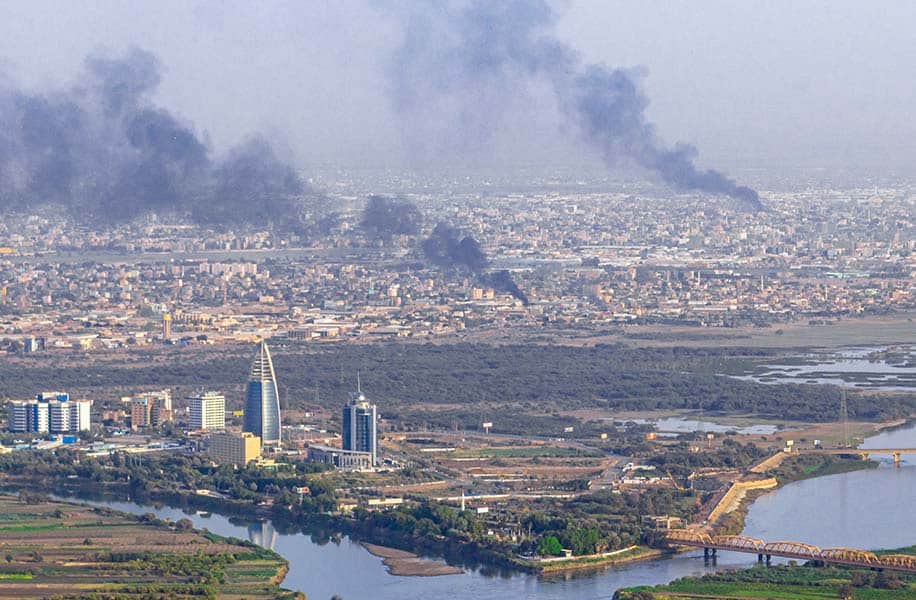 Current humanitarian crisis: Plumes of smoke rise from several places in Khartoum and Omdurman due to clashes between the Sudanese army and the Rapid Support Forces. Photo Credit: iStock