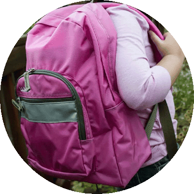 gift-guide-children-youth-backpack-school-supplies a child wearing a backpack