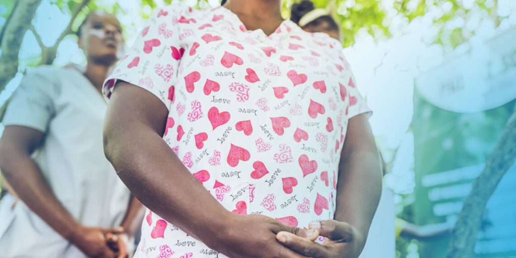 Easter devotional: The pattern of hearts and the word "love" on a shirt reminds us of a core message of the gospel...For God so loved...