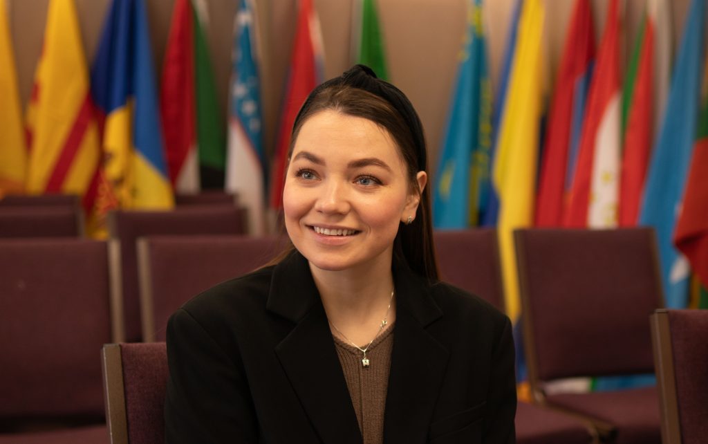 A woman speaks about her experiences fleeing Ukraine.